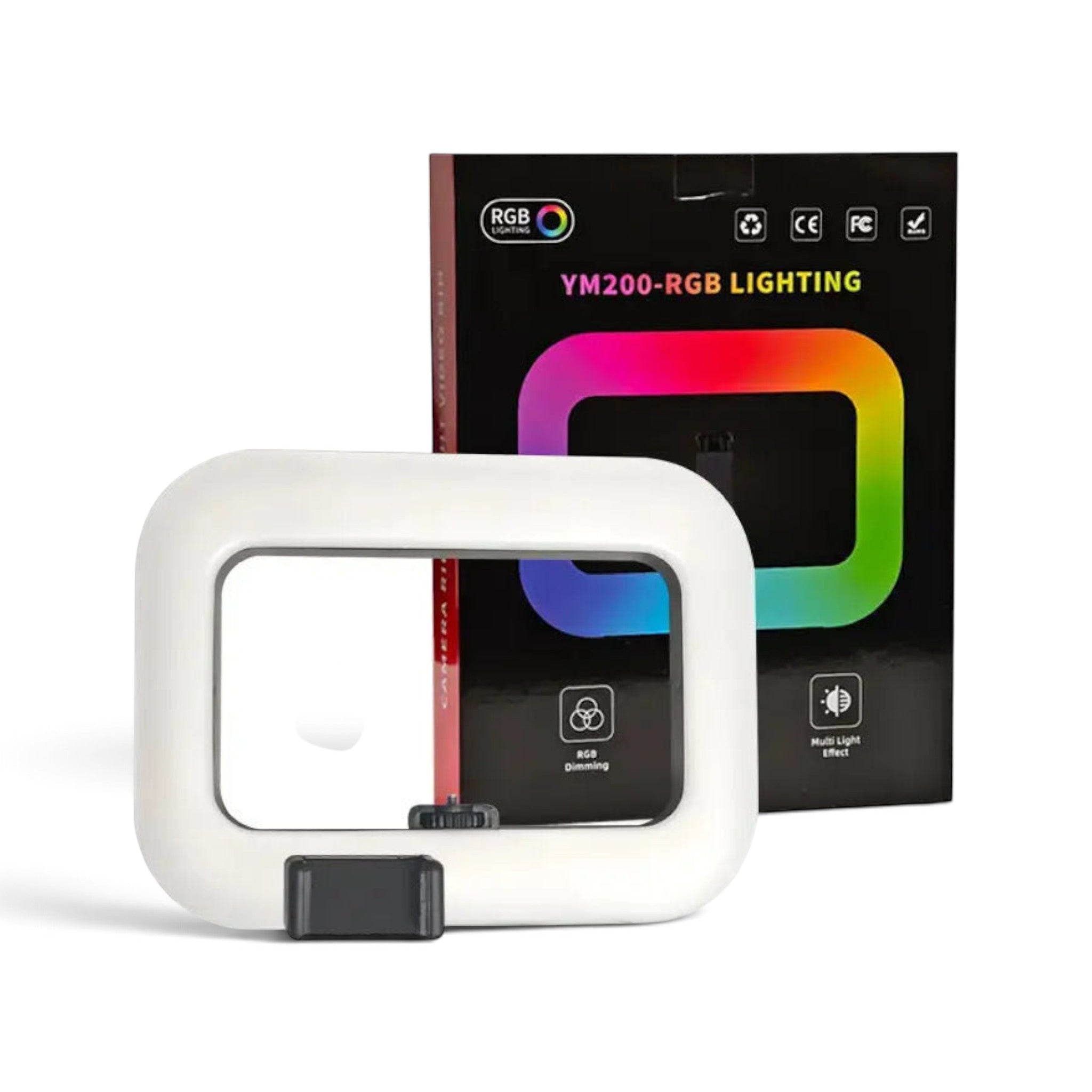 Ilumina cada toma con calidad profesional gracias al aro de luz rectangular RGB recargable de 20W. Su formato rectangular ofrece cobertura más amplia que los aros circulares tradicionales.