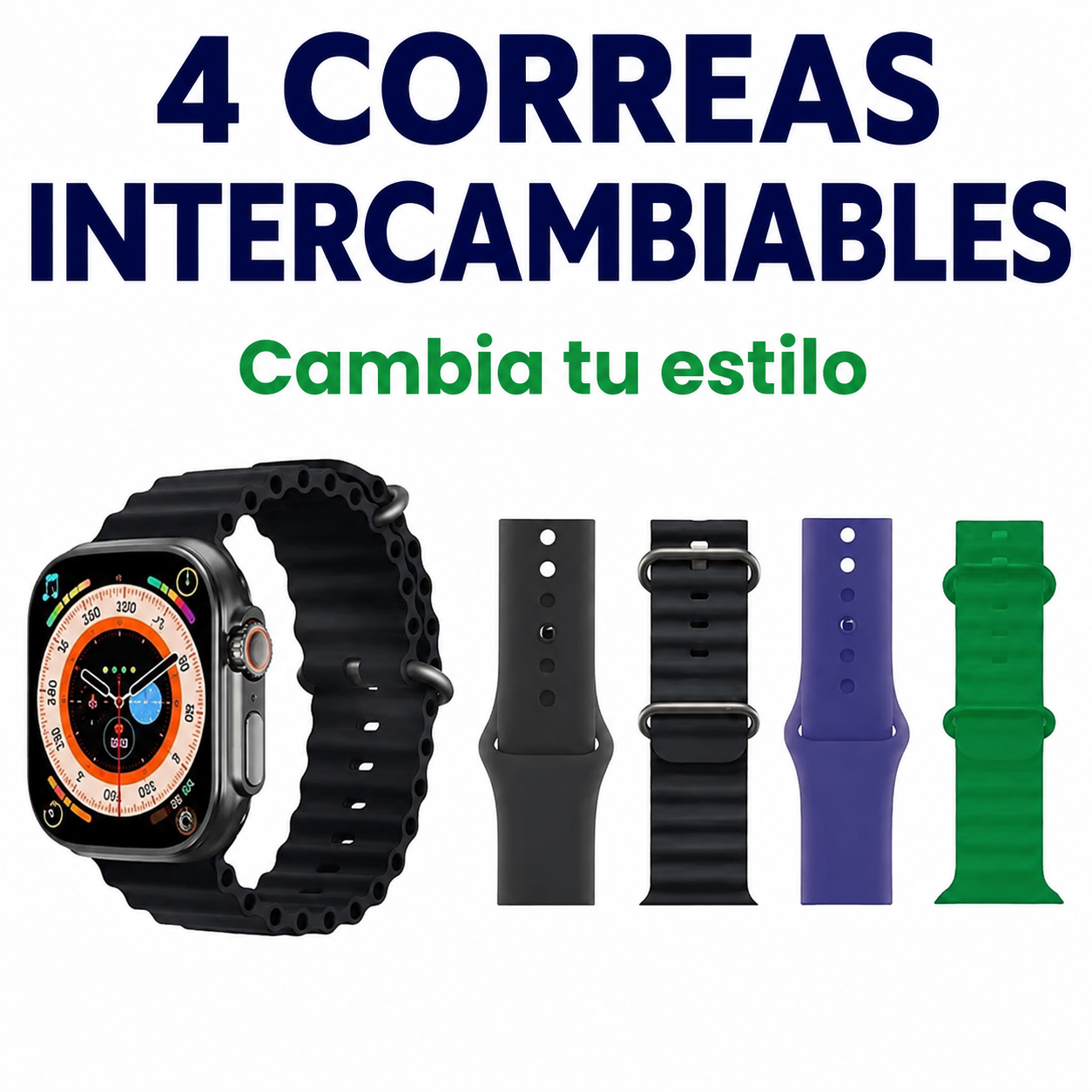 Smartwatch ZT-40 con cuatro correas para cambiar de estilo