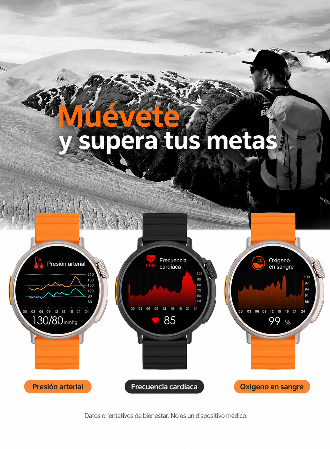 Funciones orientativas de bienestar del smartwatch LG60 Ultra