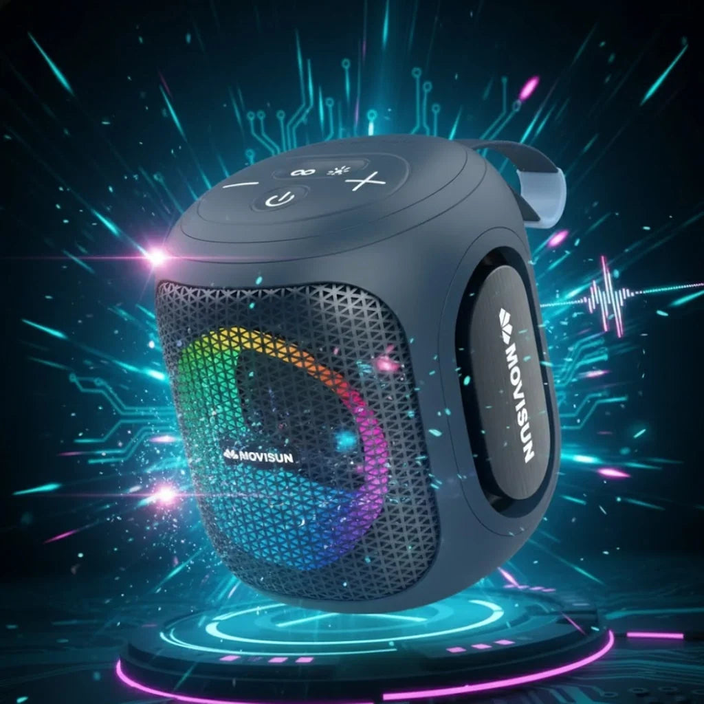 Aro de iluminación RGB del parlante Movisun Cannon Max azul