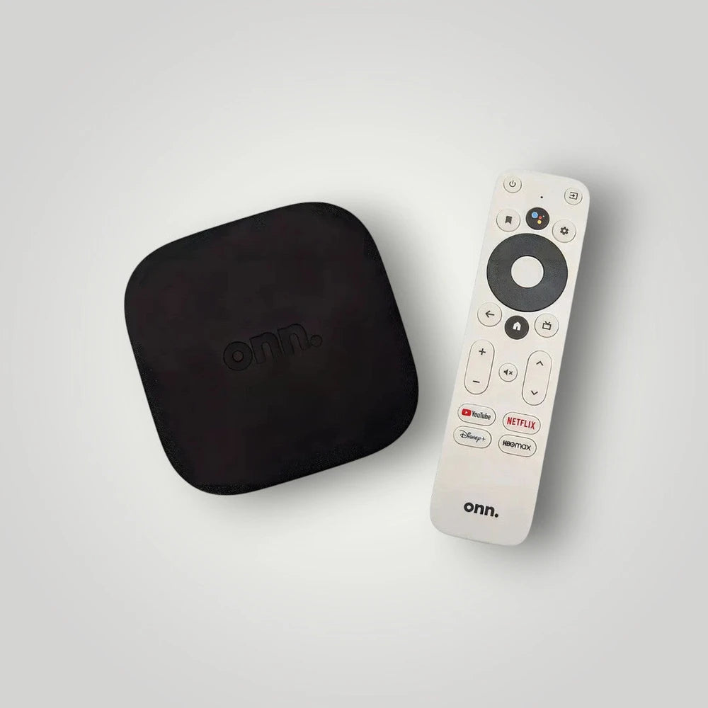 Disfruta contenido 4K UHD con el Dispositivo de Streaming Onn Android TV. Control por voz, acceso a Netflix, Disney+, MAX y cientos de apps desde Google Play en tu televisor.
